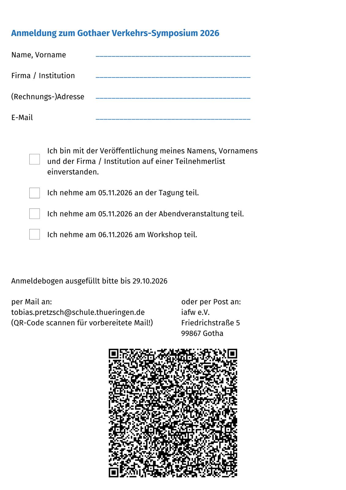Weitere Informationen zum Verkehrssymposium